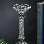 YW-00103 (36) Подсвечник из стекла со стразами, 7*19 см 