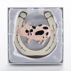 HG-21617 (48) 10*0,5*10см. Подкова "Свинья" с эмалью и стразами, подвесная 