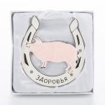 HG-21619 (48) 10*0,5*10см. Подкова "Свинья" с эмалью и стразами, подвесная 