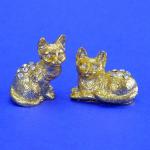 U-3919/G (72) 2,5*2*3,5см/3,5*2*2,5см  Парочка кот и кошечка, позолоченная