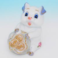 GE-57098 (60наб.) 6*7,5*8,5 см. Набор из 2-х статуэток "Свинья", 1 вид, фарфор