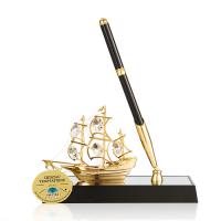 M-U-3451-17H3/CG (24) 16.5*6*20см. Ручка на подставке с парусником, с 6 пр.хр. ,