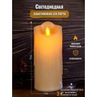 SA-041585 (240) Пластиковая свеча со светодиодом, 7,5*15см