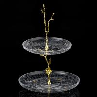 K-2001 (8) Фруктовница двухуровневая из стекла и металла, 43*32 см.