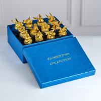 R-97011 (12)  Набор 12 стопок-перевертышей Знаки зодиака 35мл 24K Gold Color Plated d=4,2см h=7,8см