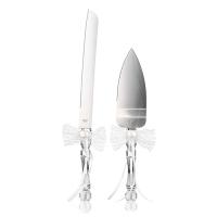 ZG-24456 (50) 35*3*14см Набор для торта из ножа L=33см и лопатки L=26см"Жемчужное сердце", белый